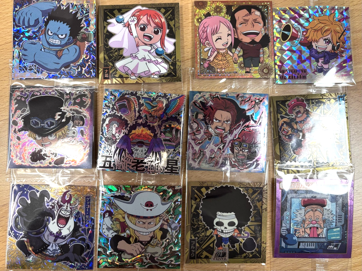 One Piece Wafer Sticker Set 12pcs Luffy SECRET Rare Nami Japanese