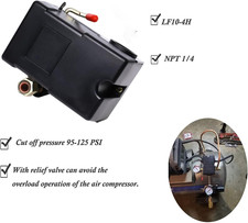 Air Compressor Pressure Switch 95-125 PSI 1/4 NPT 4 Port