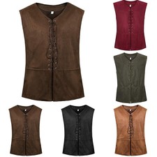 Men's Vest Waistcoat Regular Renaissance Solid Color Spring Steampunk