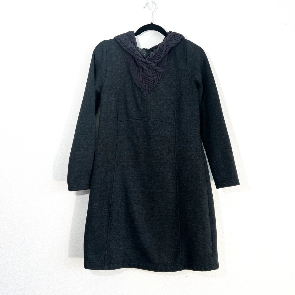 Prana Organic Sweatshirt Dress Womens M Outdoors Cable Knit Cozy Winter Gorp  - Image 2 of 4