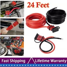 Heavy Duty 24 Ft Quick Disconnect Winch Power Cable 4 Gauge 4 Awg Copper Wiring