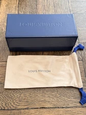 LOUIS VUITTON Navy Empty Box Sunglasses Case Magnetic 6.5x2.8x2.4” With Bag