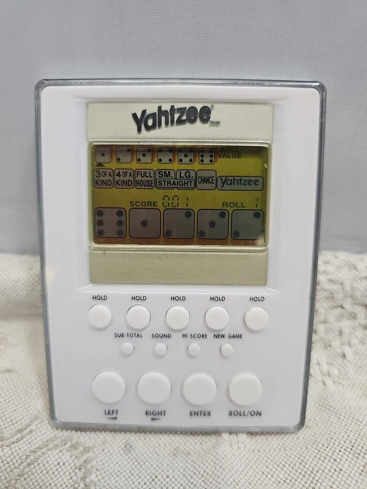 Yahtzee 手持电子骰子游戏 Parker Brothers 2007 白色 已测试 可正常工作 — 第 3/4 张图片
