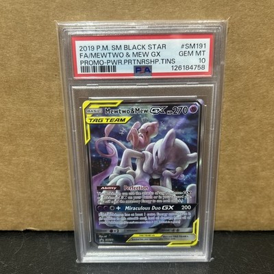 2019 POKEMON SM BLACK STAR PROMO #SM191 FULL ART/MEWTWO & MEW GX