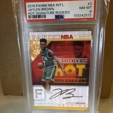 2016 Panini NBA International Hot Signatures Rookies #2 Jaylen Brown PSA 8 NM-MT