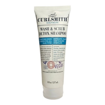 CURLSMITH Wash & Scrub Detox Pro-Biotic Shampoo 237ml - Vegan Cleanser for Hair
