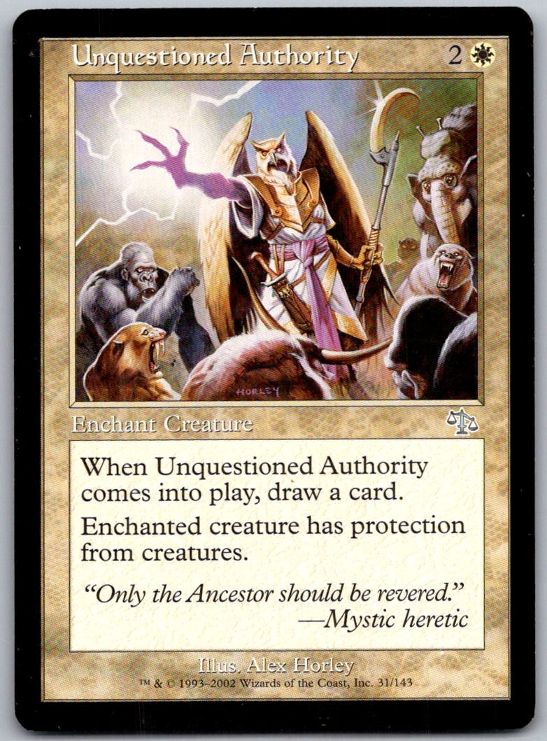 Unquestioned Authority 31 Uncommon Judgment Magic: The Gathering Lightly Played