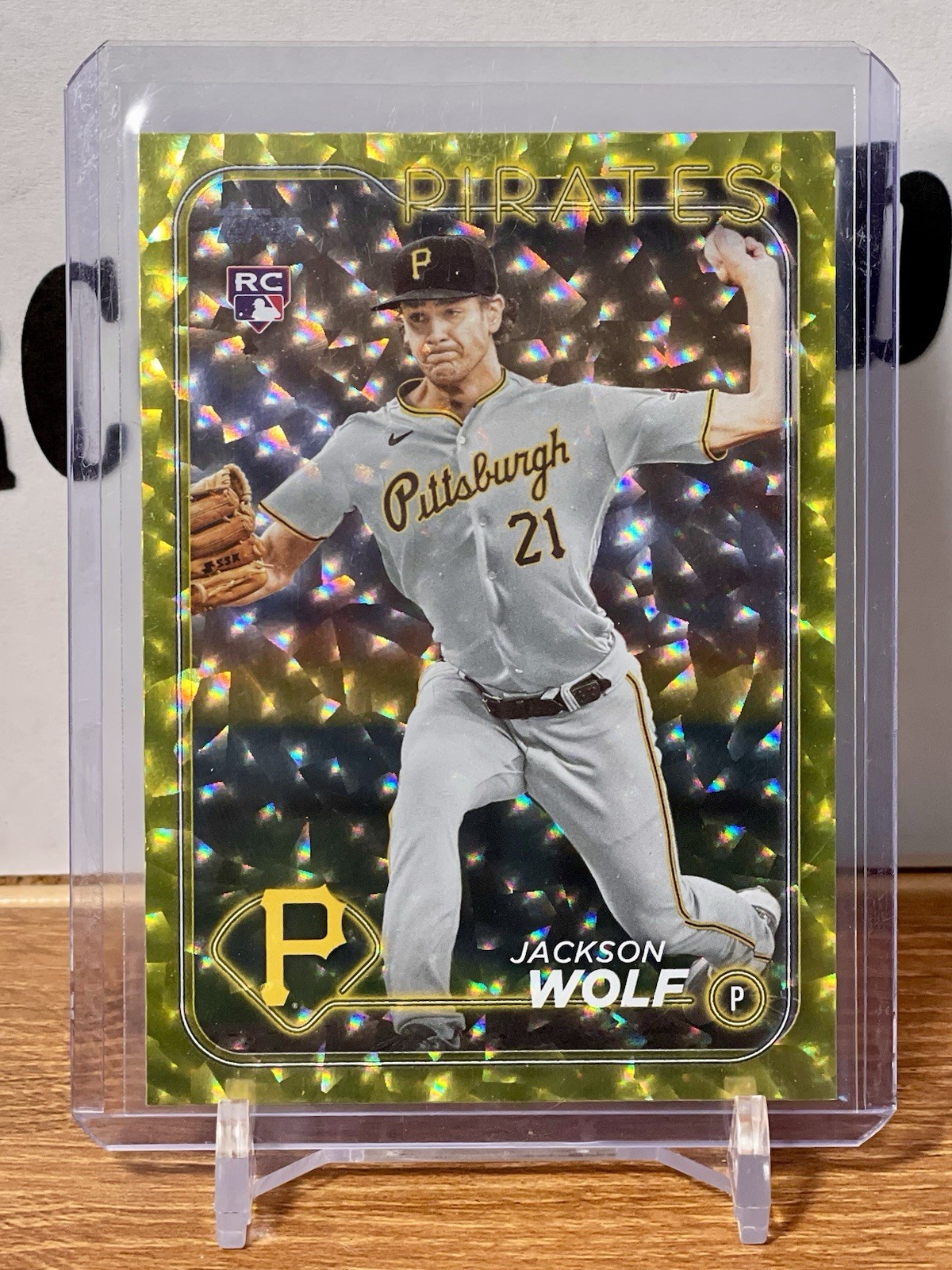 Jackson Wolf 2024 Topps Series 2 Yellow Crackle Foil /50 RC #523 Pirates