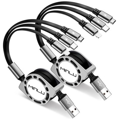 2 Pack Multi Charging Cable 3 in 1 USB C Lightning Micro USB