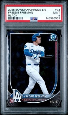 2025 Bowman Chrome Sapphire Black Refractor Freddie Freeman 5/10 PSA 9 JERSEY #