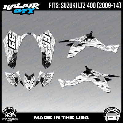 1/17限定値下げ　AM1657 Mary logo loose set up Graphics Kit for SUZUKI LTZ400 (2009-2014) Fracture Series - White