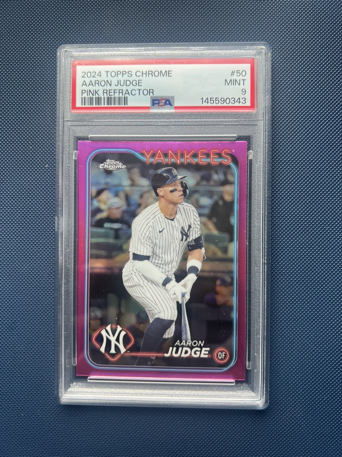 2024 Topps Chrome #50 AARON JUDGE Pink Refractor PSA 9