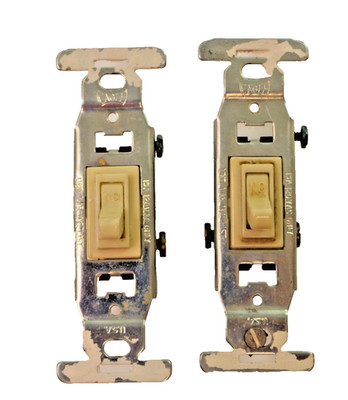 Pair OF Eagle 15A-120VAC Single Pole Toggle Switch USED