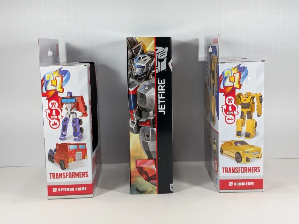 LOT Of 3 Transformers Cyber Battalion Jetfire Authentics Optimus Prime Bumblebee - Image 3 of 4