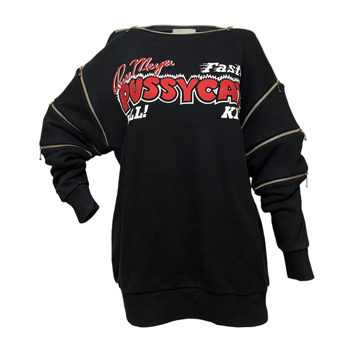 GUCCI Fall Winter 2018 Pussycat Zip Detail Sweatshirt | eBay