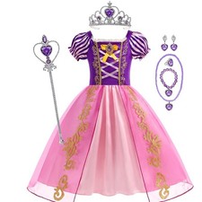 Mädchen Rapunzel Tangled Prinzessin Kleid Kostüm