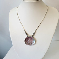 Silpada 925 Sterling Seattle Skies Hammered Oval Pendant Necklace 16.5" Box