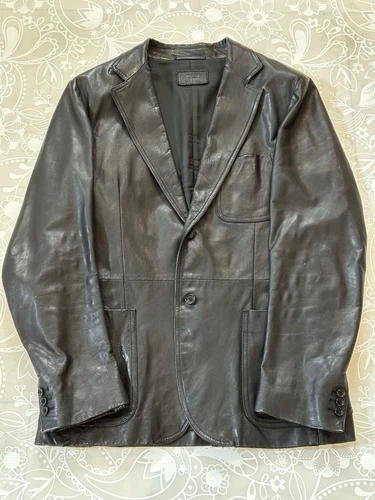 Veste blazer en cuir Prada EU52/42 UK PRIX DE VENTE CONSEILLÉ 5
