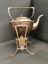 Kunsthandwerk Stil Kupfer und Messing Spiritus Wasserkocher auf Ständer Ersatzteile oder Reparatur