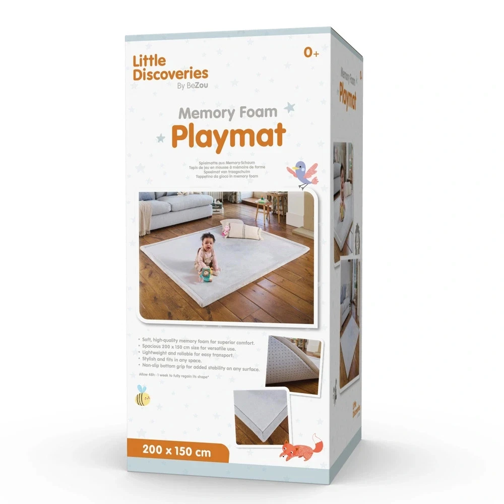 Little Discoveries by BeZou Soft Foam Play Mat Grey