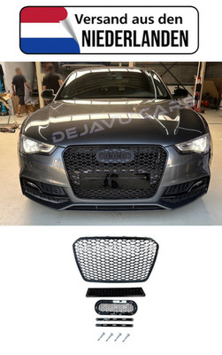 RS5 Look Grill für Audi A5 B8 8T S line S5 RS5 FL Wabengrill Kühlergrill Schwarz