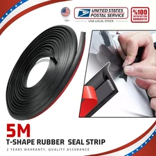 Car Headlight Slanted T-Type 5M Rubber Sealing Strip Edge Trim Universal Black