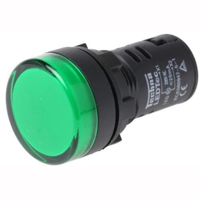 Rs Pro 7637949 Panel Mount Indicator Green Led 22Mm Panel Mount Screw Termi
