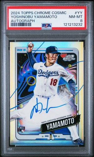 Yoshinobu Yamamoto #CCA-YY 2024 Topps Cosmic Chrome Autograph card