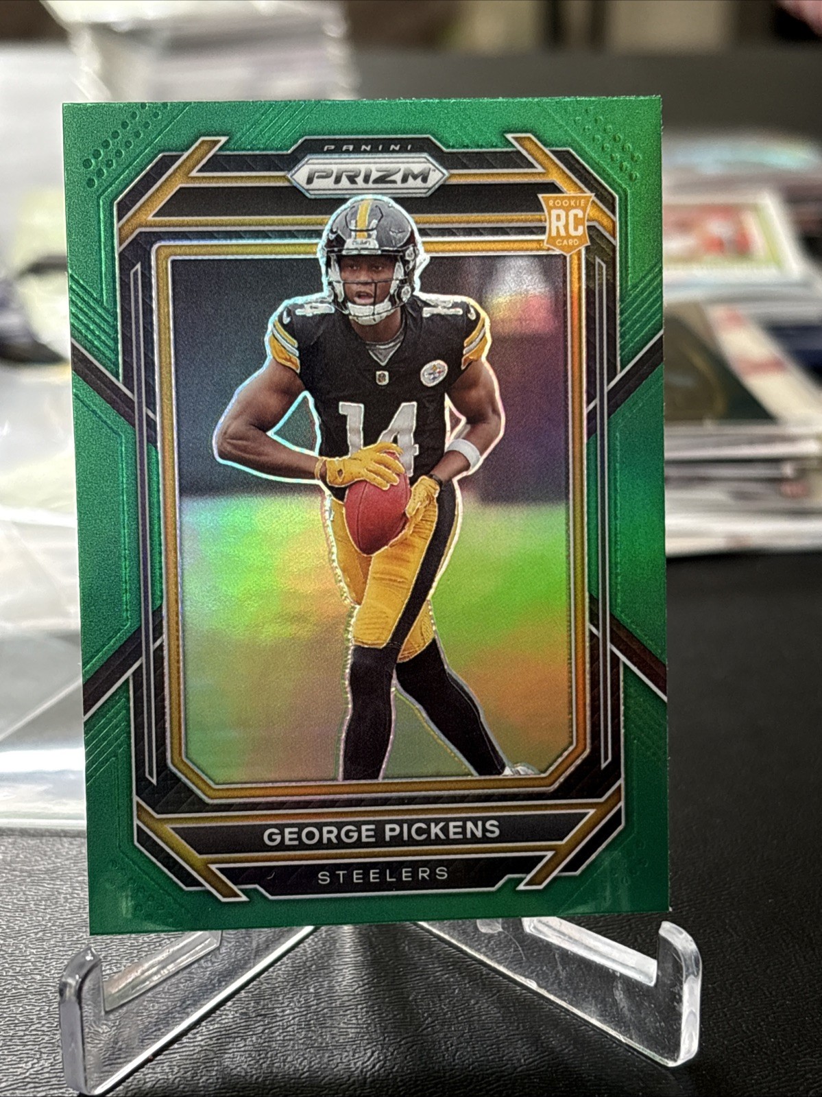 2022 Panini Prizm #329 George Pickens Green rc rookie steelers!