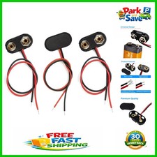 3-Pack 9 Volt Battery Connectors - Universal Clips for DIY Arduino Projects