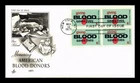 DR JIM STAMPS US COVER BLOOD DONORS FIRST DAY ISSUE BLOCK OF 4 ARTCRAFT
