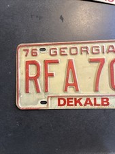 1976 1982 Georgia License Plate RFA 706 GA Dekalb