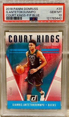 JERSEY # MATCH! 2018-19 Donruss Giannis Antetokounmpo Court Kings 34/49! PSA 10!