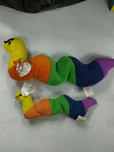 Ty Beanie Baby Inch Worm Set — Regular & Teenie Size Vintage 1995