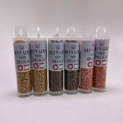 Miyuki Delica 11/0 Seed Beads Lot of 6 Tubes Autumn Sunset DB2272 DB1051 DB2274