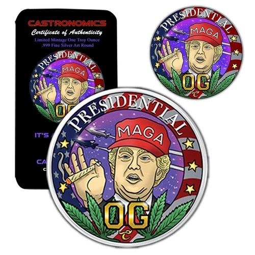 2024 Trump Presidential OG Colorized 1 oz Silver Round by Castronomics