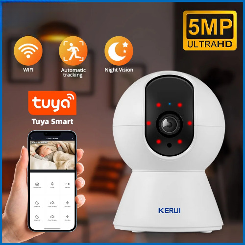 5MP Tuya Smart WiFi IP Camera Home Security AI Human Detect Surveillance Camera