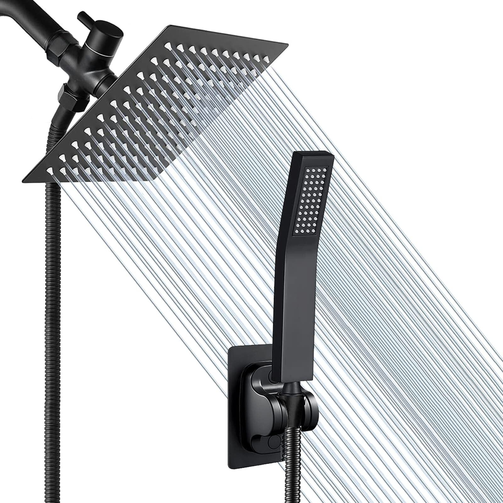 NEW High Pressure 10 Rain Shower Head With One Handhead Shower Square