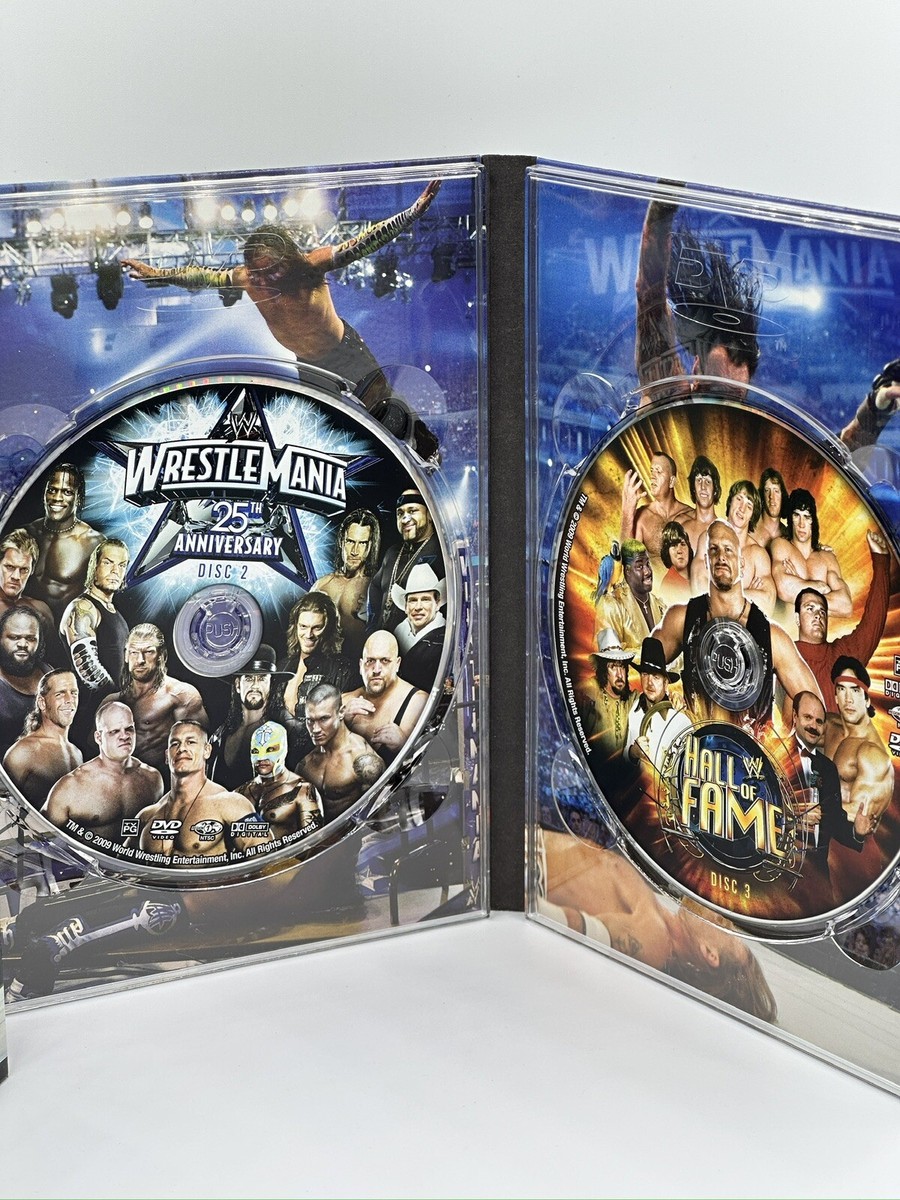 WWE WrestleMania 25th Anniversary 3 Disc Set DVD W/ History Of