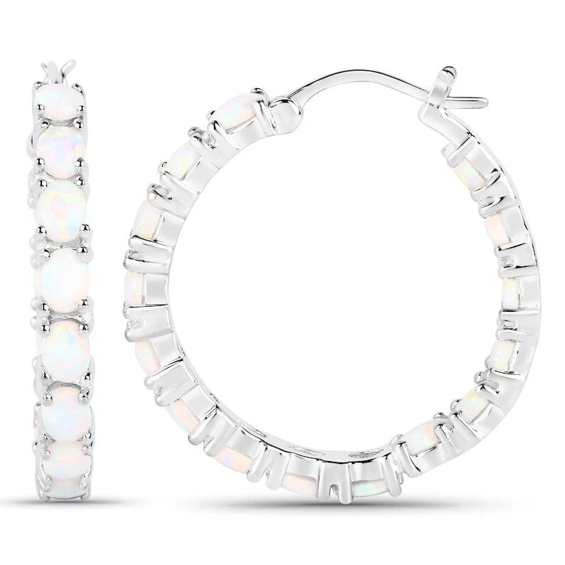 1.04 Karat Opal Zacken Ohrringe 925 Massives Sterlingsilber - Bild 2 von 4