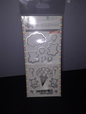 Up We Go Animals Balloons Clear Acrylic Stamp & Die Set Mama Elephant SC0766 NEW