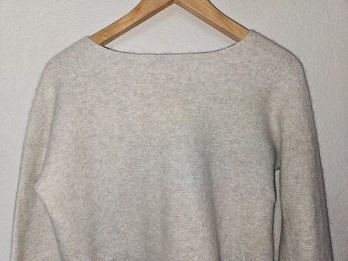 Peruvian Connection Studio Royal Alpaca Cropped Pullover Size Medium Oatmeal - Picture 8 of 9