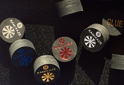Kamikaze Black Layered Pool Cue Tips - 14mm Super Soft (Pack Of 5 Tips) - Fast Shipping