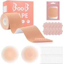 Boobtape, Breathable Breast Lift Boob Tape, 1 Body 5 Pairs Satin...