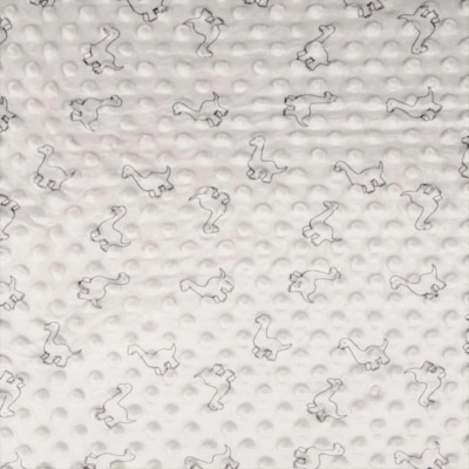 Tissu Doux Cuddle Pour Bébé à Pois Luxe - DINOSAURES ÉCRU - Photo 1/1