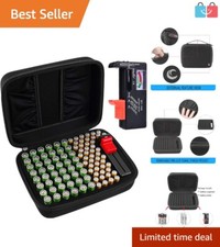 Durable 96-Battery Storage Box for AA  AAA with Tester - Shockproof Protection