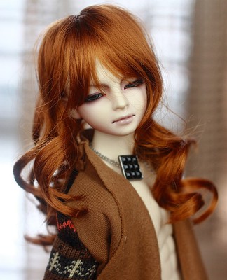 1 4 7 8 Bjd Wig Dal Msd Supper Dollfie Doll Orange Curly Long Hair