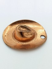 Vintage Metal Cowboy Hat Charm Cereal Gumball Prize Toy 1950s