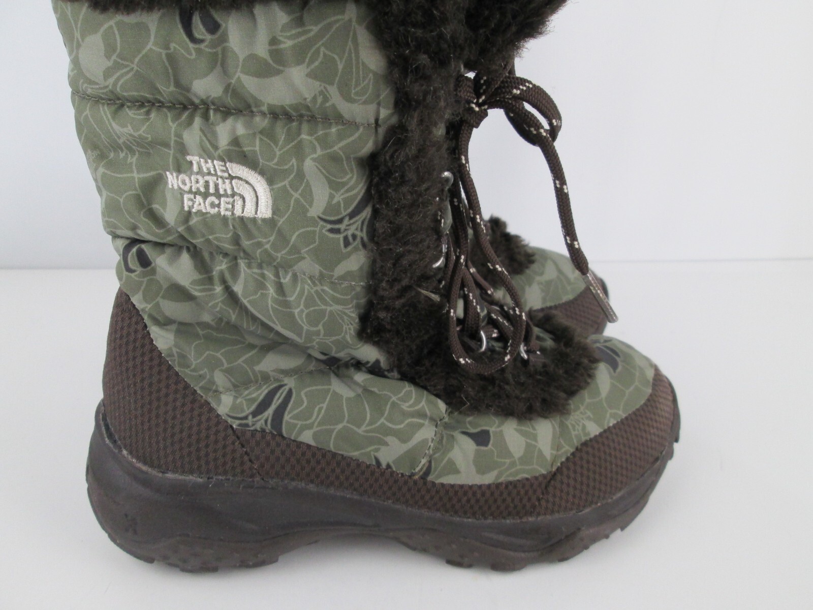 Winter Snow Boots Green Brown Puffer | eBay