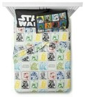 Star Wars Classic Grid Darth Vader Yoda R2D2 C3PO Bedding 5 PC Full Sheet Set 